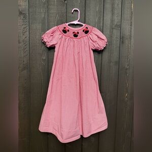 Minnie Mouse Dress Classic Whimsy Girls Smocked Disney Gingham Sz 5 Red/White